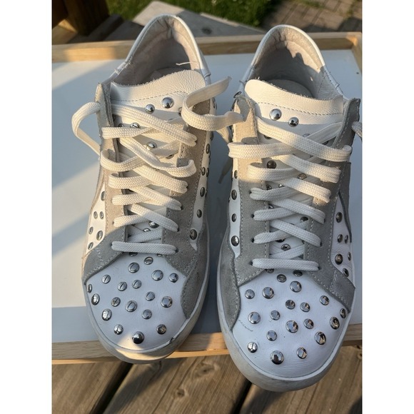 Bohemian  Women's Lace-Up Sneakers White With Studs Size EU37 - Picture 11 of 16